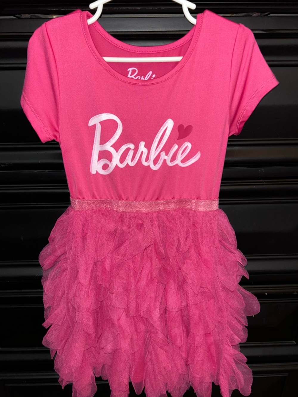 Barbie Hot Pink Tulle Ruffle Casual Dress
